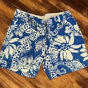 Lilly Pulitzer The Jayne Short 7” Inseam Quahog Chowdah Blue White Size 0